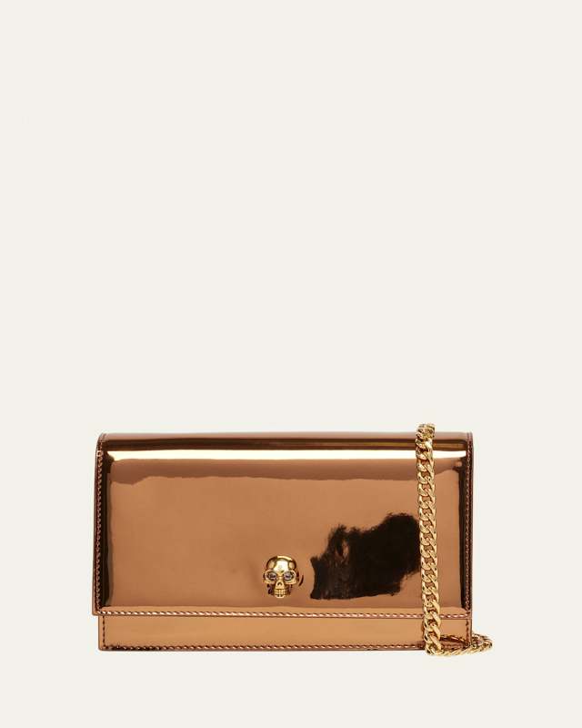 Small Metallic Skull Chain Shoulder Bag
