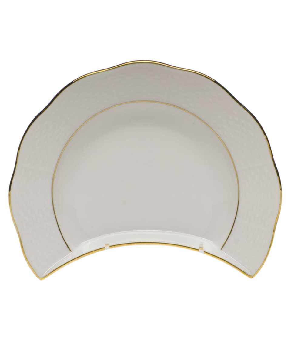 Golden Edge Crescent Salad Plate