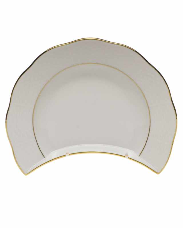 Golden Edge Crescent Salad Plate