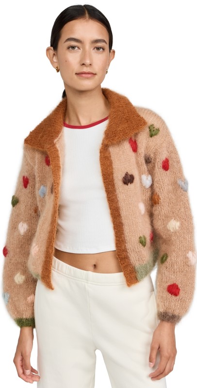 Rose Carmine Bolero Mon Amour Mohair Cardigan Beige