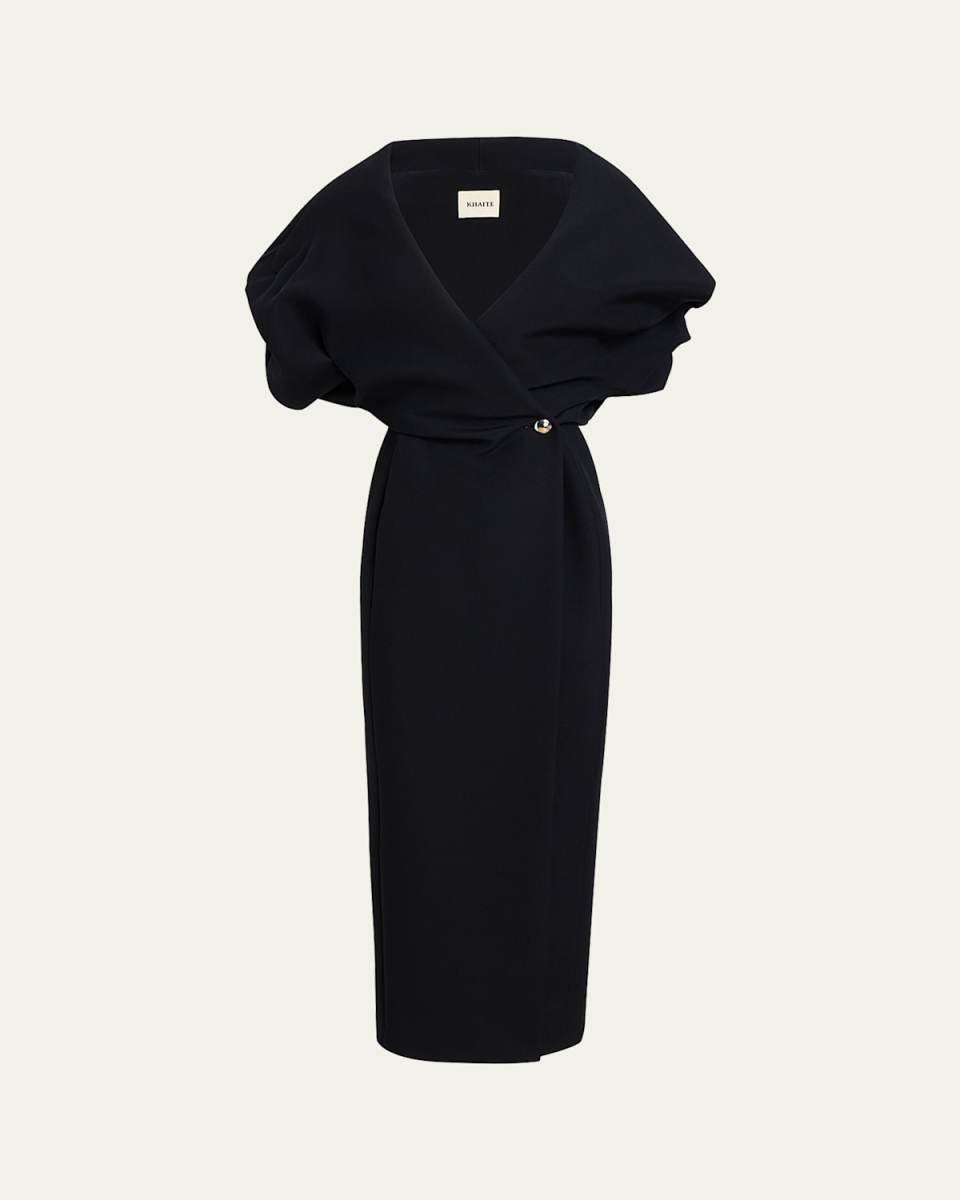 Truman Wrapped Crepe Pencil Dress