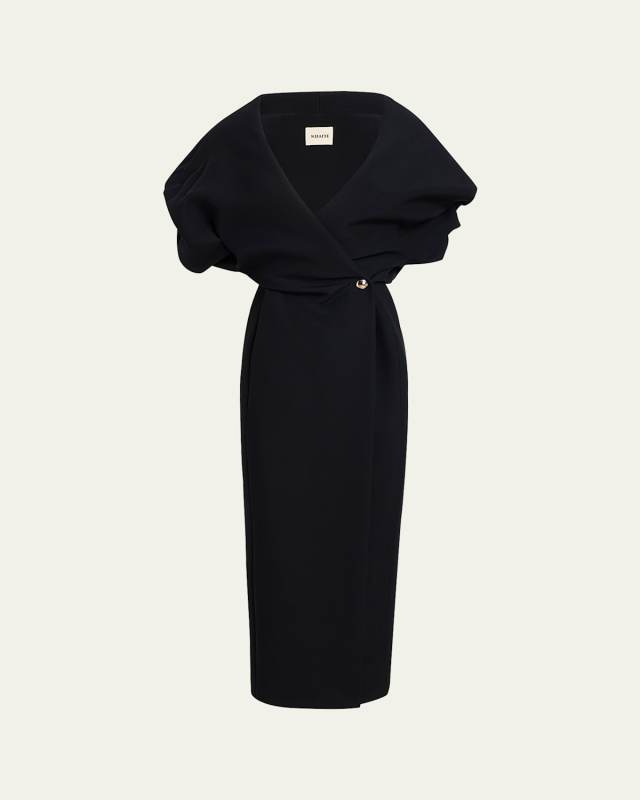 Truman Wrapped Crepe Pencil Dress