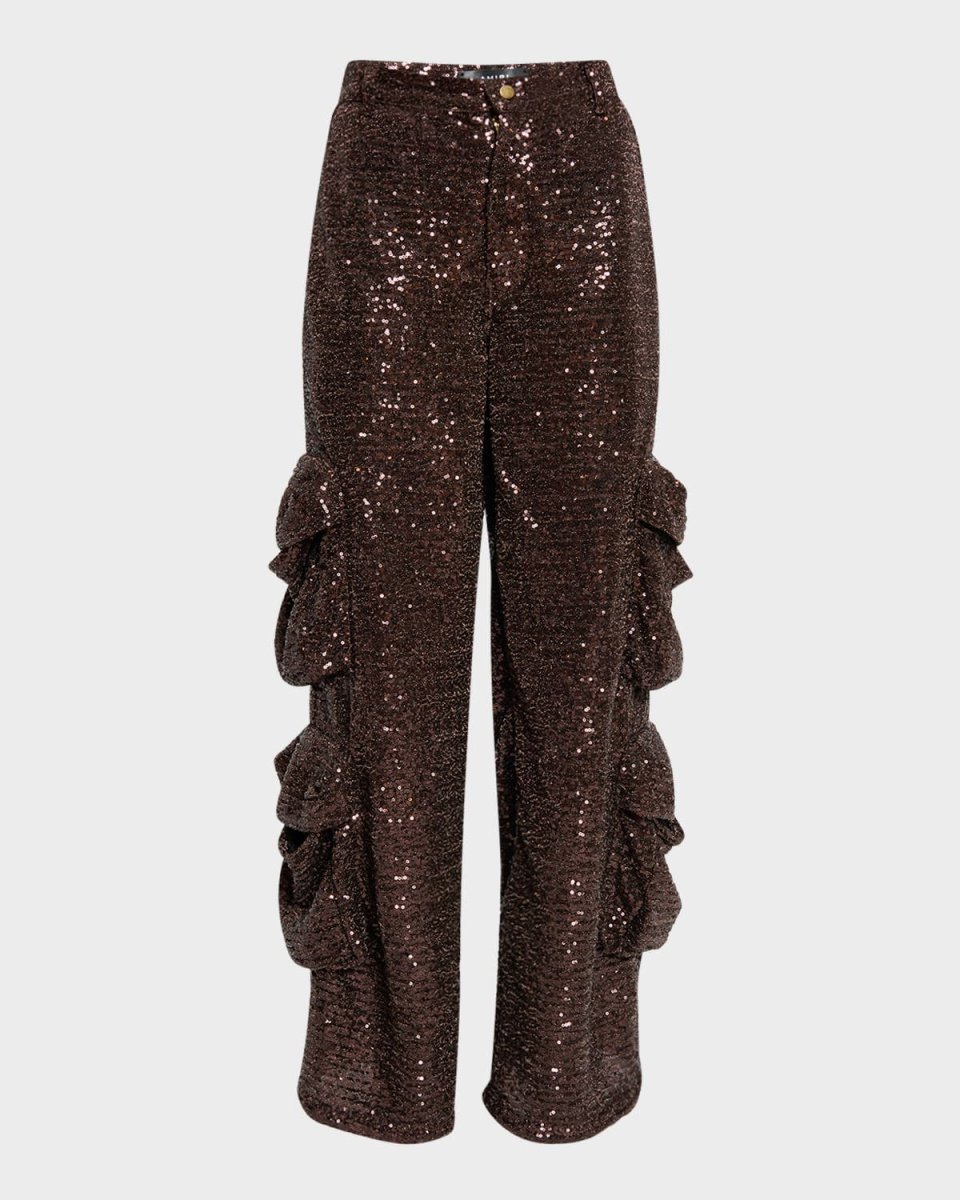 Sequined Baggy Cargo Pants
