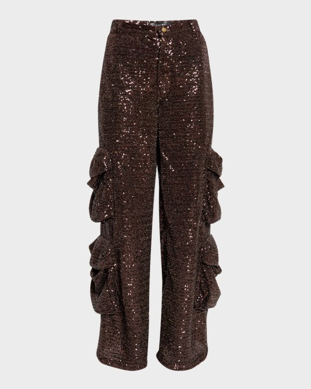 Sequined Baggy Cargo Pants