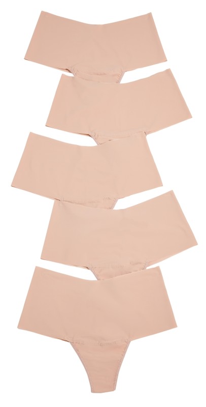 Hanky Panky Breathe High Rise Thong 5 Pack Taupe