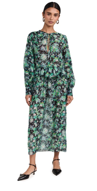 Kika Vargas Blondie Dress Black Peony