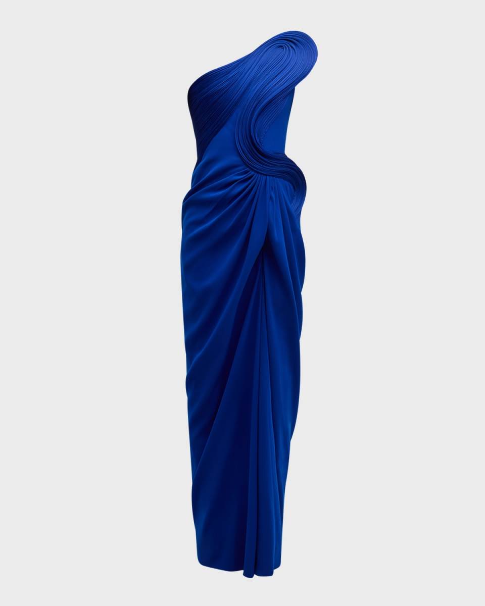 The Molded Wave One-Shoulder Gown