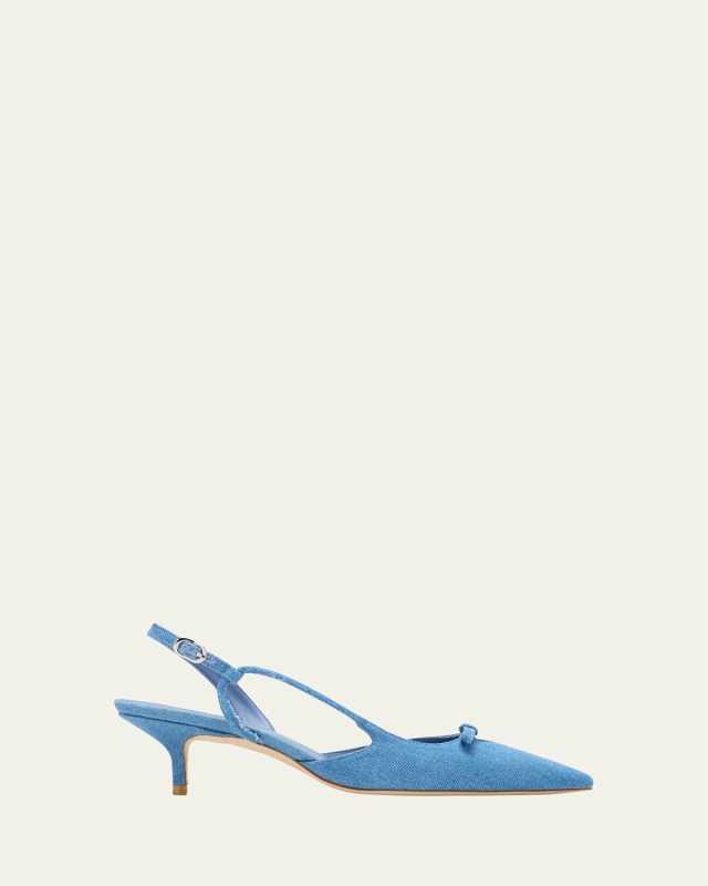 Tully Denim Bow Slingback Pumps
