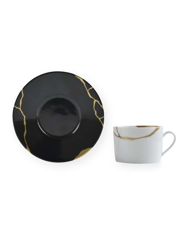 Kintsugi Charbon Tea Saucer Only