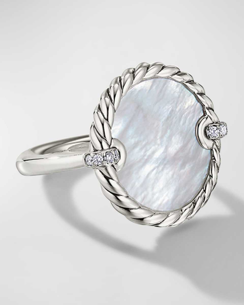 21mm DY Elements Ring with Gemstone and Diamonds in Silver