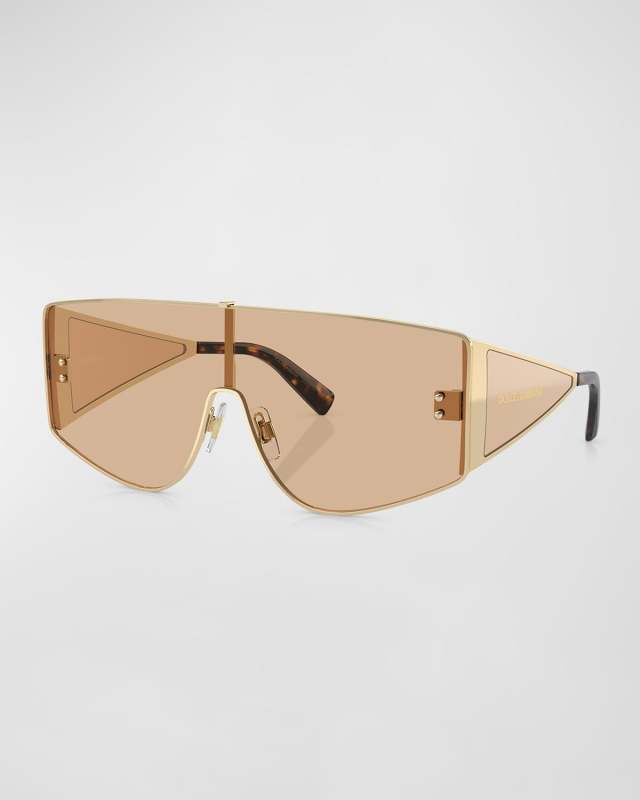 Sharp Metal & Plastic Shield Sunglasses