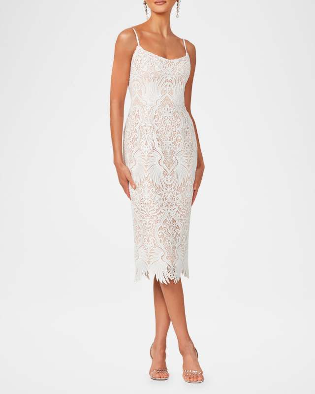 Claudia Embroidered Sleeveless Midi Dress
