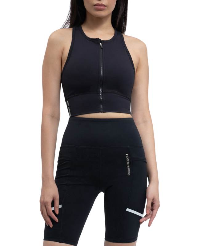 Polygiene Stays Fresh Zip Front Racerback Sports Br