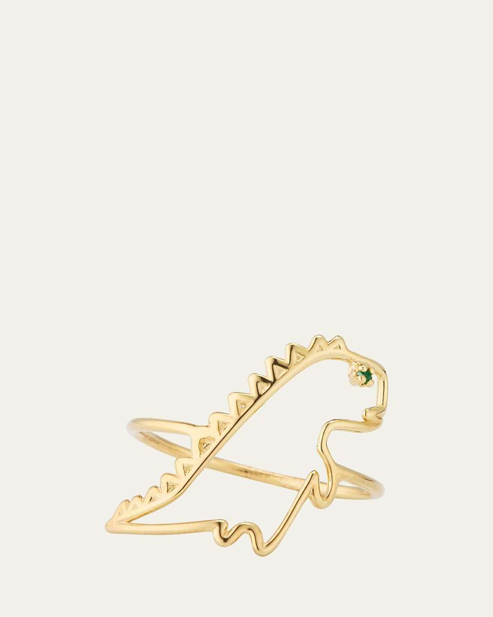 9k Yellow Gold Dino Esmeralda Ring