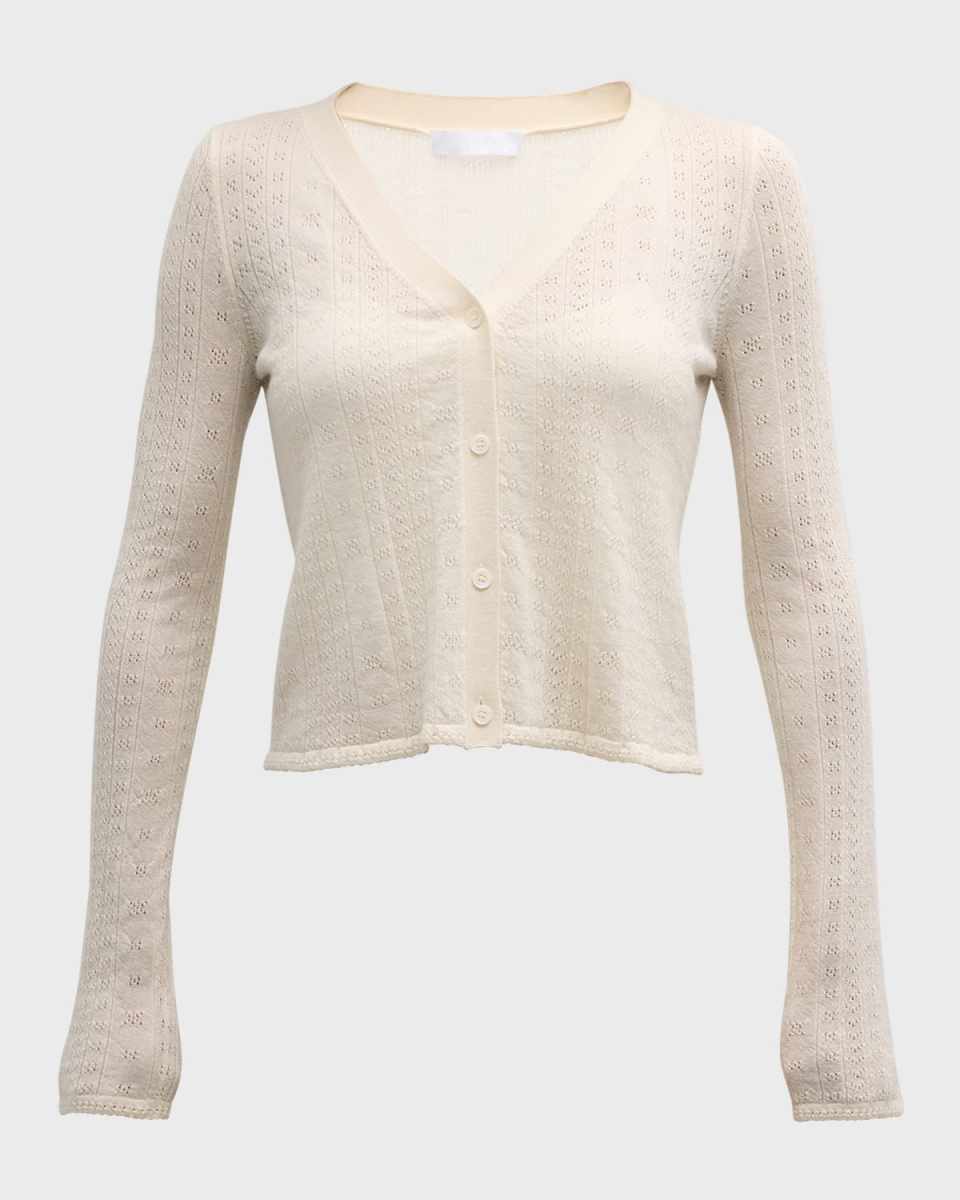 Vincent Pointelle Knit Cashmere Cardigan