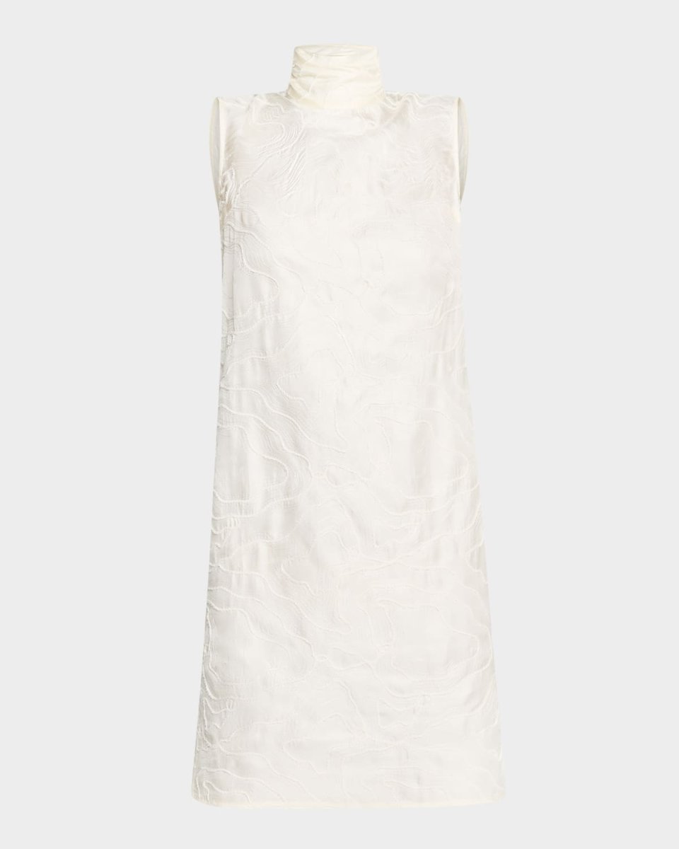 Demi Embroidered Neck-Scarf Mini Dress