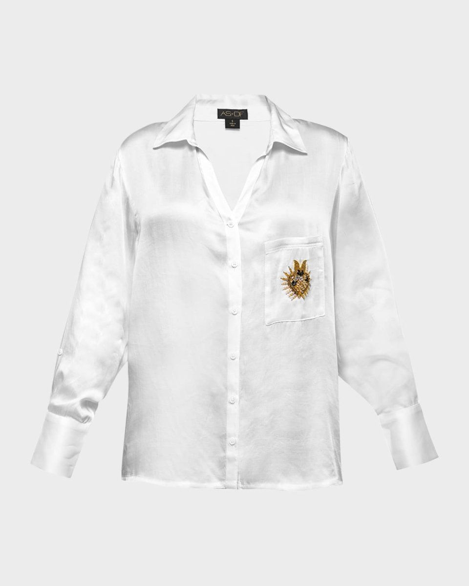 Corazon Beaded Satin Blouse