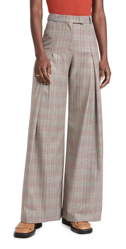 Stella Jean Plaid Trousers Beige