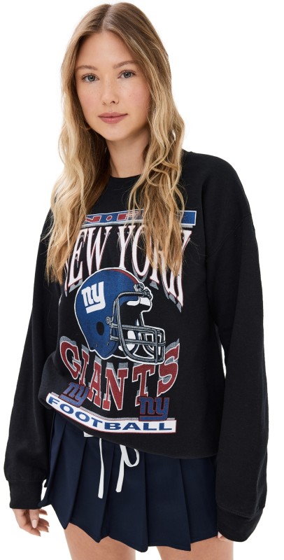 Junk Food Giants Helmet Fleamarket Crew Sweatshirt Black