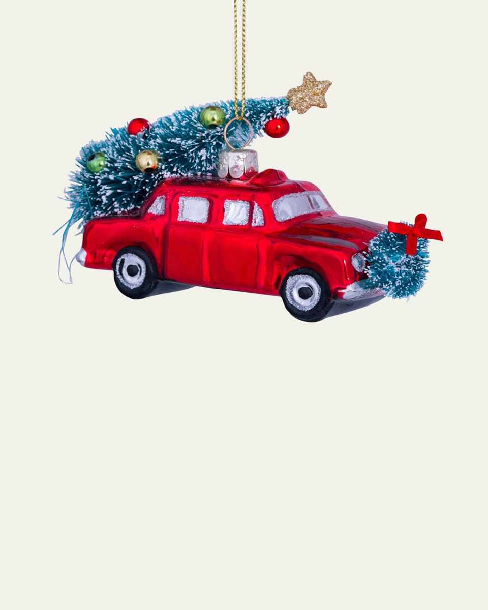 Car with Christmas Tree Ornament