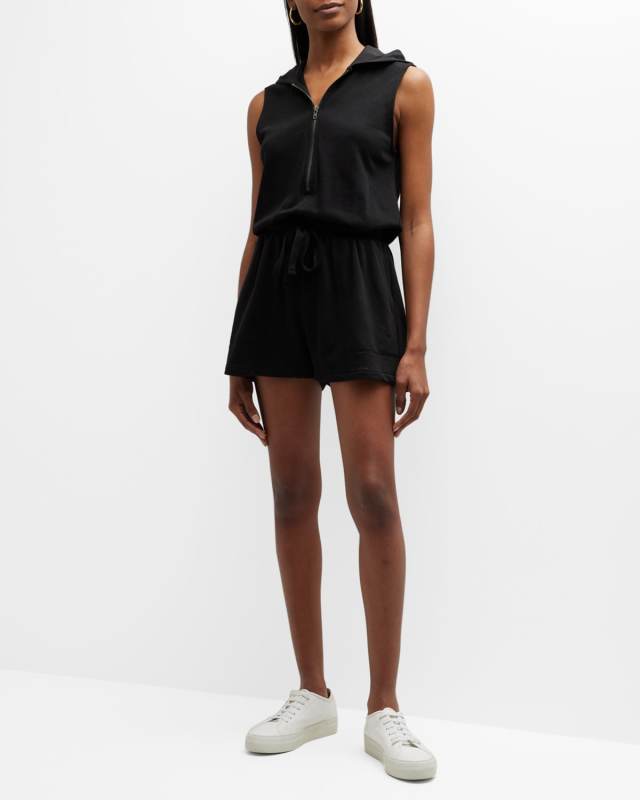 Sleeveless Cotton Hoodie Romp