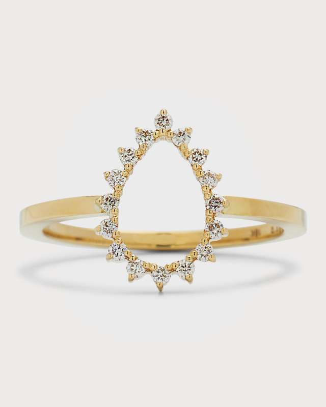 Mini 3-Prong Open Teardrop Ring