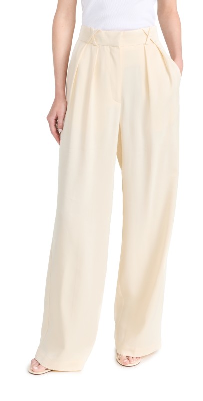 Róhe Wide Leg Tailored Trousers Ivory