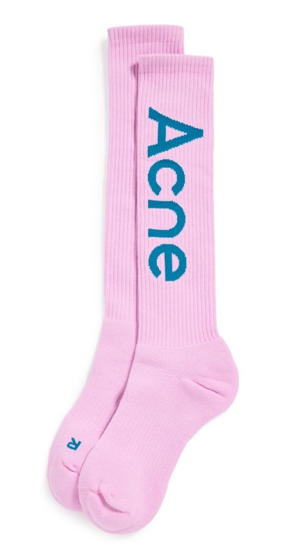 Acne Studios Logo Socks Pink/Blue