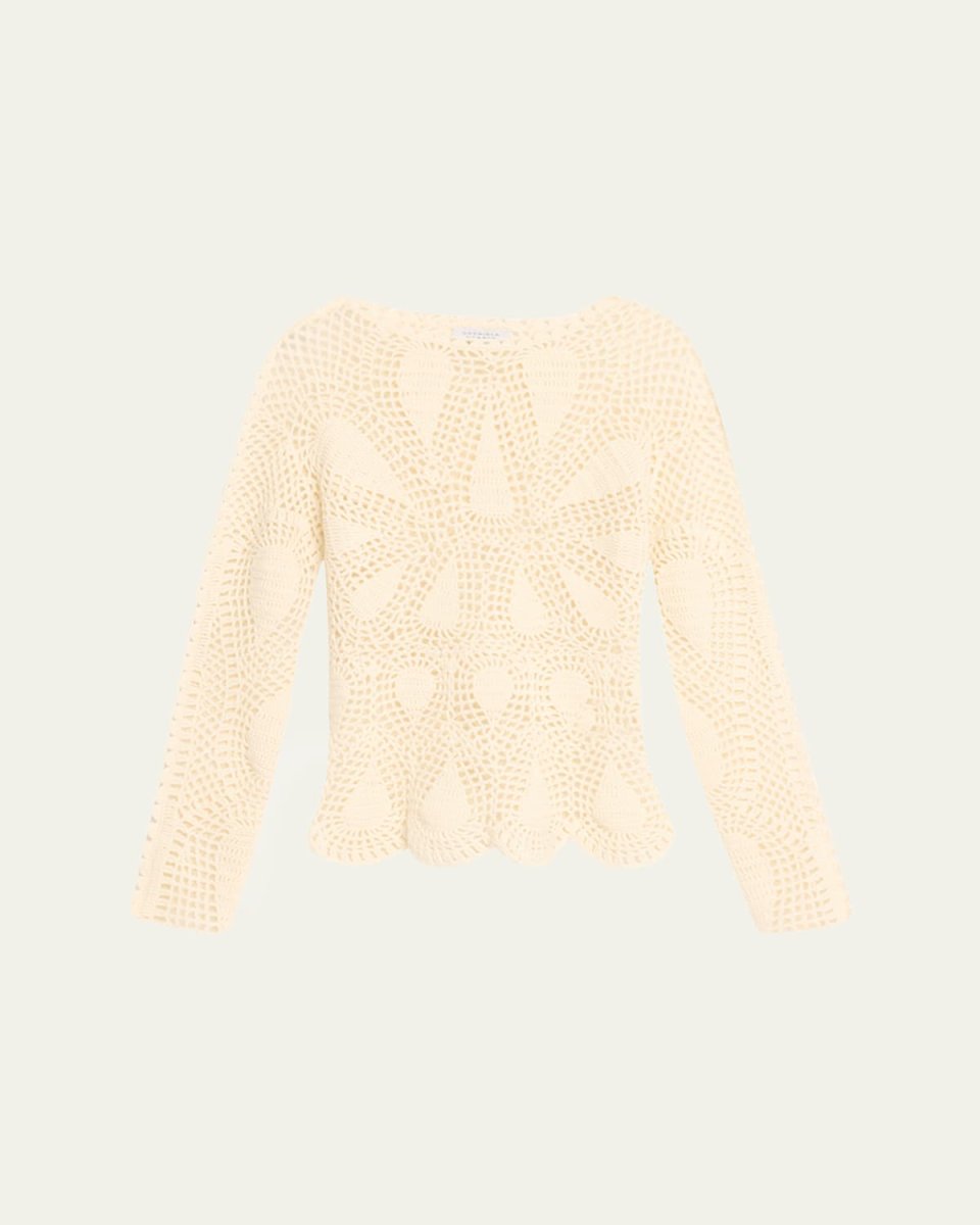 Capps Cashmere-Blend Crochet Top
