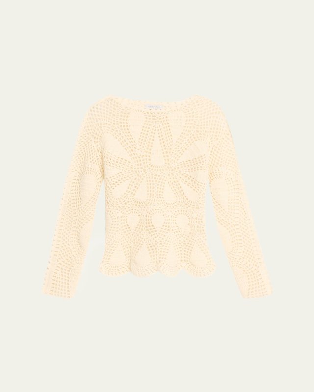 Capps Cashmere-Blend Crochet Top