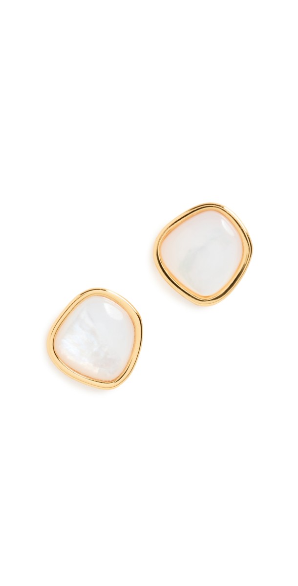 Lizzie Fortunato Bay Studs in Mother-of-Pearl Mother of Pearl