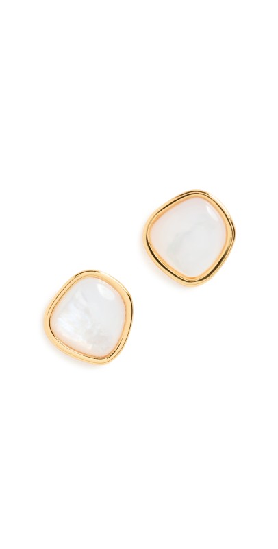 Lizzie Fortunato Bay Studs in Mother-of-Pearl Mother of Pearl