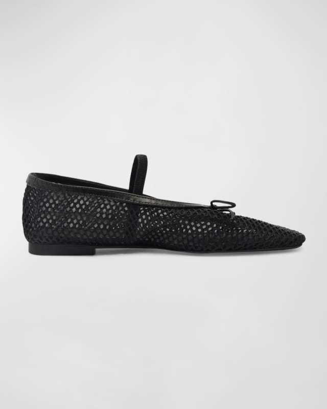 Arissa Mesh Net Bow Ballerina Flats