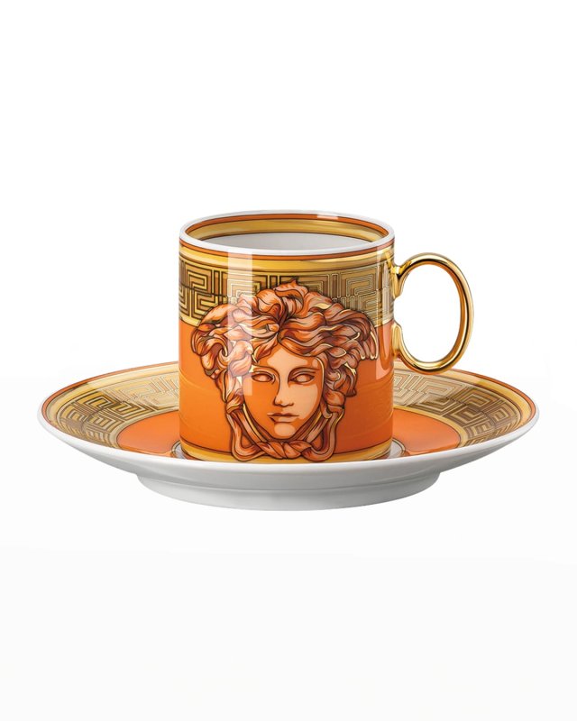 Medusa Amplified Orange Coin AD Cup and Saucer