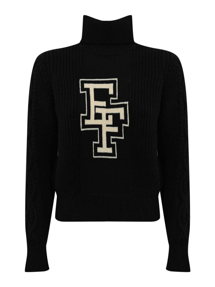 Elisabetta Franchi Pull Col Rond - Noir