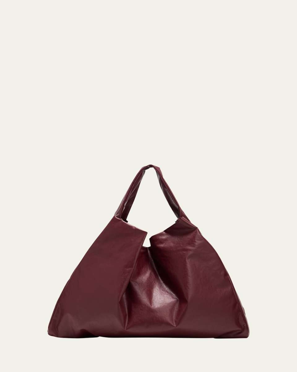 Oil Faux-Leather Shoulder Bag