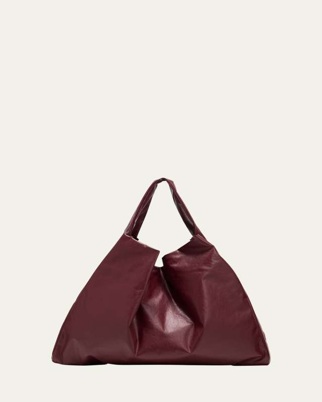 Oil Faux-Leather Shoulder Bag