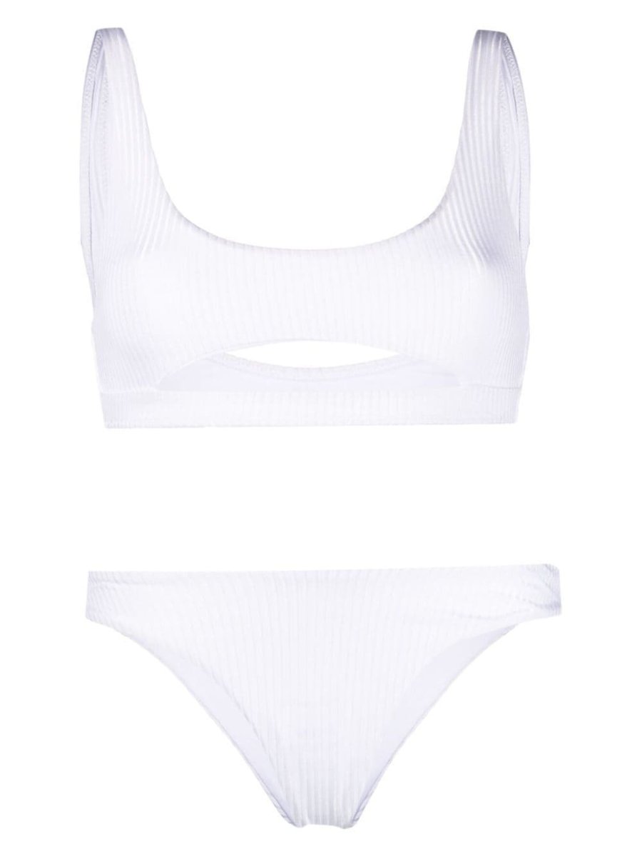cut-out ribbed bikini