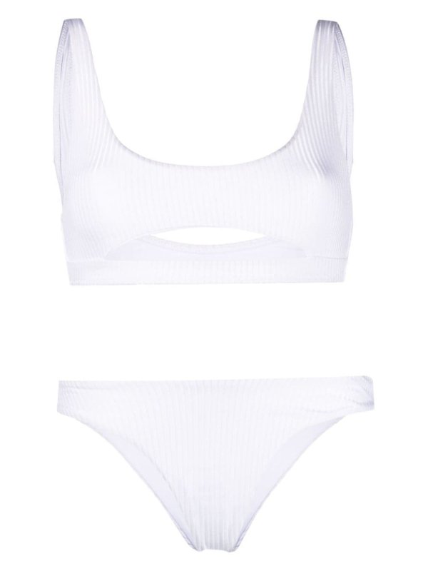 cut-out ribbed bikini