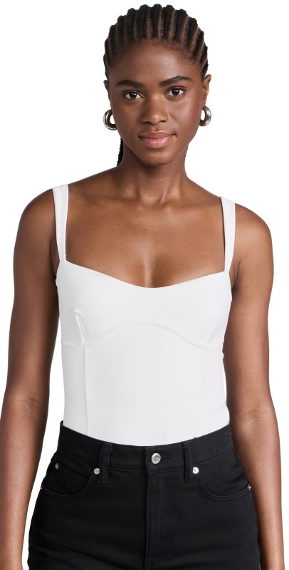 Good American Sweetheart Scuba Tank Thong Bodysuit White001