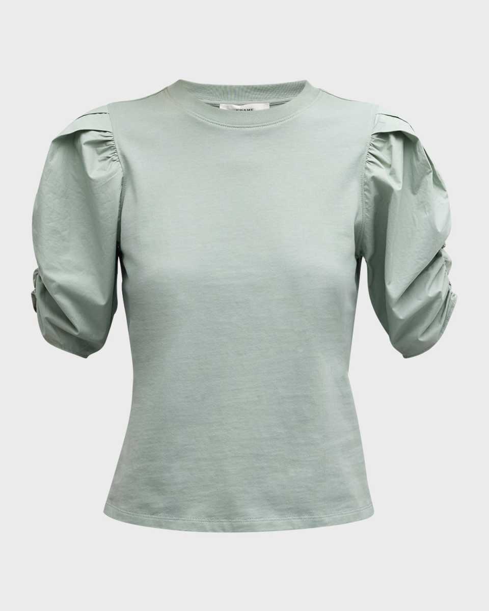 Pleated Puff-Sleeve Tee