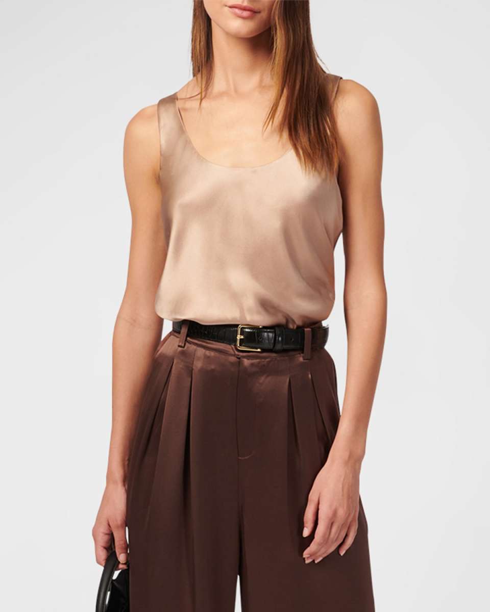 Andressa Silk Scoop-Neck Cami