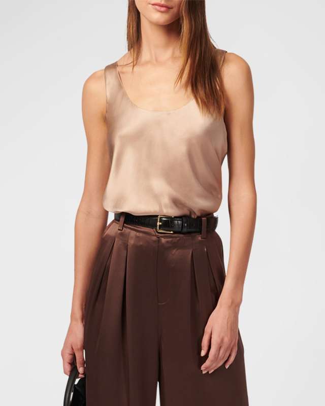 Andressa Silk Scoop-Neck Cami