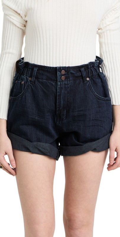 One Teaspoon Fox Black Pioneer High Waist Vintage Fit Shorts Fox Black
