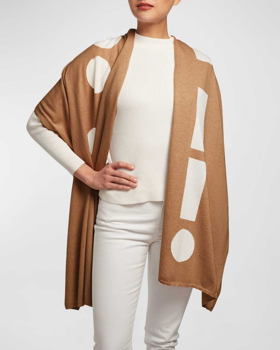 Morse Code Hug Knit Merino Wool-Blend Wrap