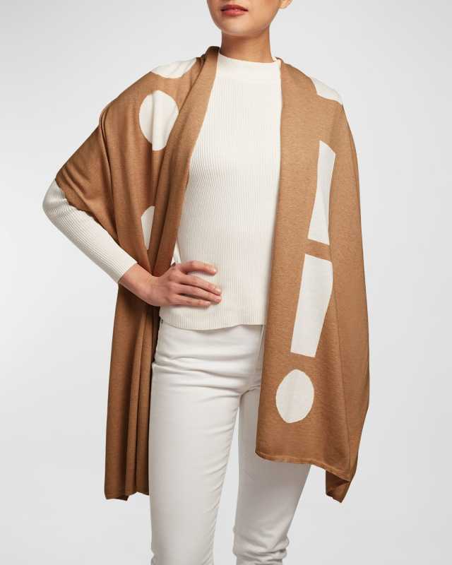 Morse Code Hug Knit Merino Wool-Blend Wrap