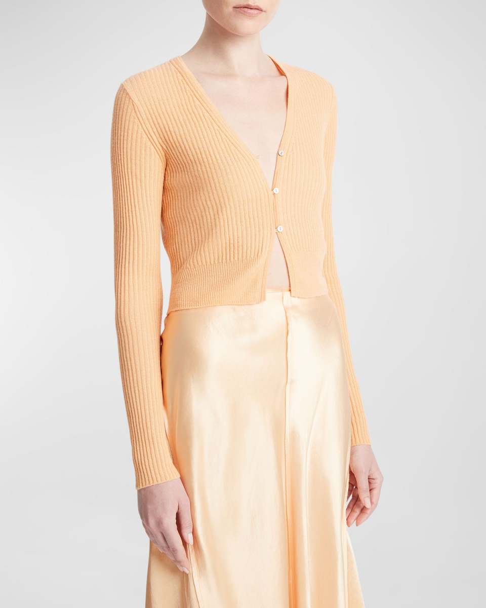 Shrunken Cashmere Silk Cardigan