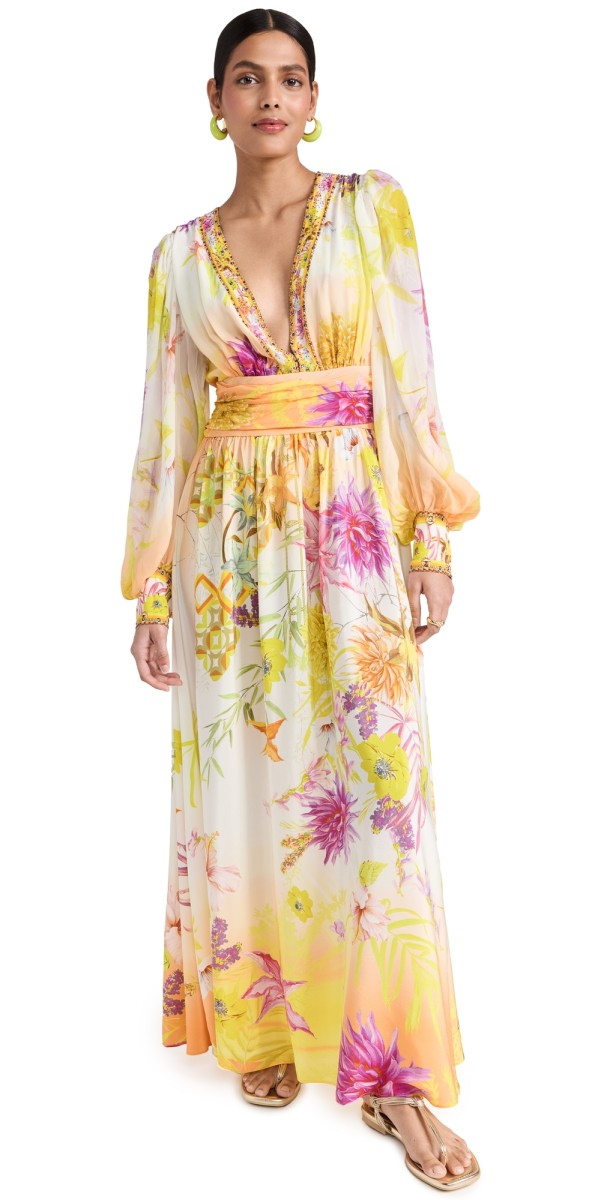 Camilla Long Dress with Blousonleeve How Does your Garden Grow