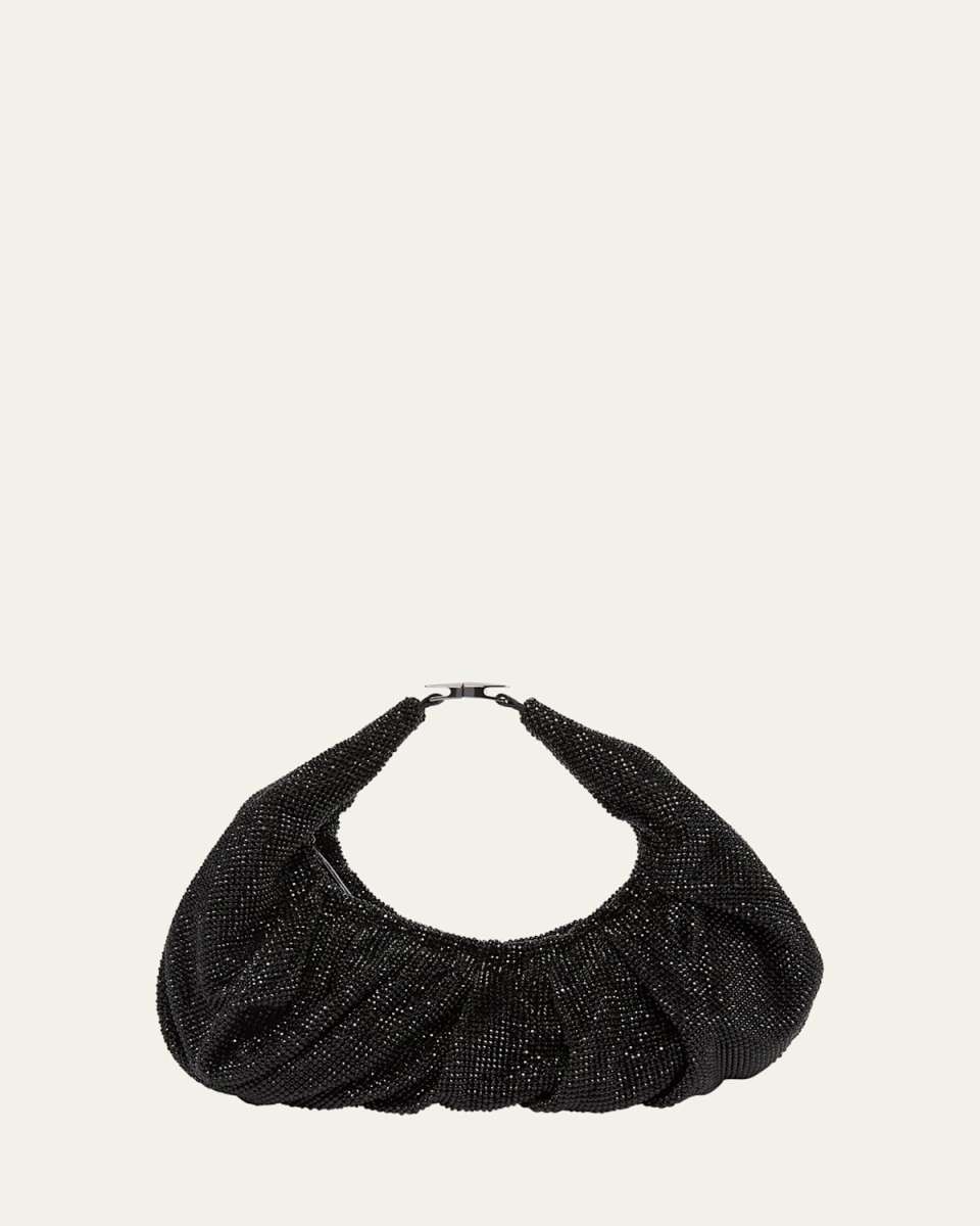 Yennefer Mesh Metallic Crystal Top-Handle Bag