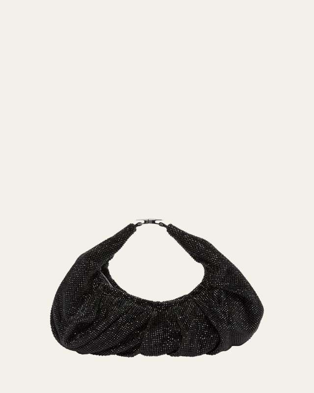 Yennefer Mesh Metallic Crystal Top-Handle Bag